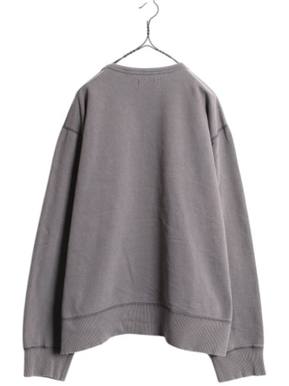 00s OLD GAP 2段 フロッキー プリント スウェット メンズ レディース XL 00年代 オールド ギャップ 復刻 前V 裏起毛 トレーナー カットソー