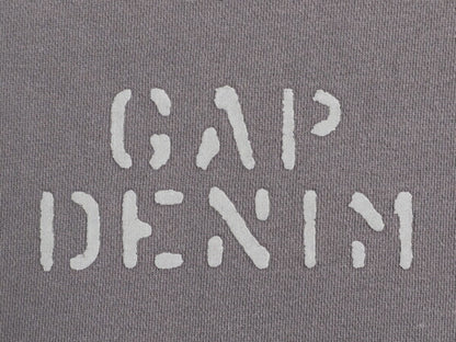 00s OLD GAP 2段 フロッキー プリント スウェット メンズ レディース XL 00年代 オールド ギャップ 復刻 前V 裏起毛 トレーナー カットソー