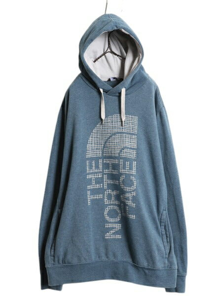 ノースフェイス プリント スウェット フード パーカー メンズ XL / The North Face プルオーバー トレーナー 裏起毛 アウトドア ツートン