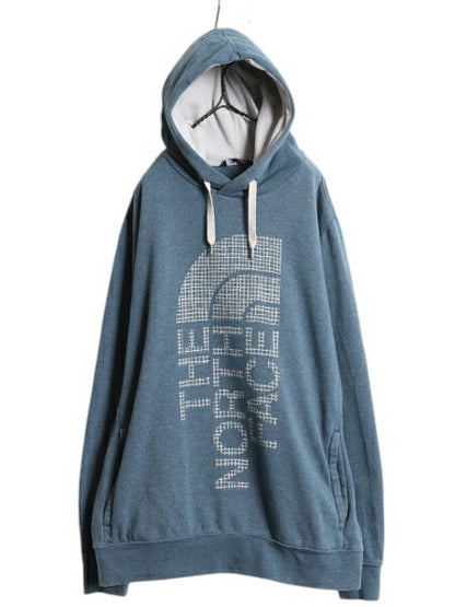 ノースフェイス プリント スウェット フード パーカー メンズ XL / The North Face プルオーバー トレーナー 裏起毛 アウトドア ツートン