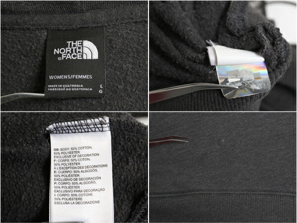 ノースフェイス プリント スウェット フード パーカー レディース L / The North Face アウトドア プルオーバー トレーナー 裏起毛 グレー