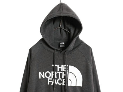 ノースフェイス プリント スウェット フード パーカー レディース L / The North Face アウトドア プルオーバー トレーナー 裏起毛 グレー