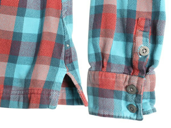 パタゴニア フィヨルド フランネル シャツ レディース S 程/ 15年製 Patagonia アウトドア オーガニック コットン 長袖シャツ マルチカラー