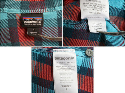 パタゴニア フィヨルド フランネル シャツ レディース S 程/ 15年製 Patagonia アウトドア オーガニック コットン 長袖シャツ マルチカラー