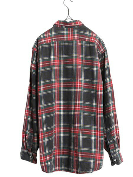 80s USA製 エルエルビーン チェック ライト フランネル シャツ メンズ L / 古着 ヴィンテージ LLBEAN 長袖シャツ ネルシャツ マルチカラー