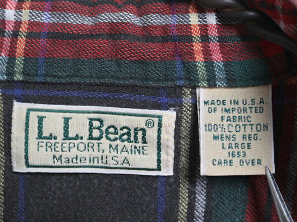 80s USA製 エルエルビーン チェック ライト フランネル シャツ メンズ L / 古着 ヴィンテージ LLBEAN 長袖シャツ ネルシャツ マルチカラー