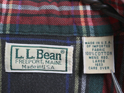 80s USA製 エルエルビーン チェック ライト フランネル シャツ メンズ L / 古着 ヴィンテージ LLBEAN 長袖シャツ ネルシャツ マルチカラー