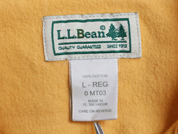 エルエルビーン コットン シャモア クロス シャツ メンズ L LLBean アウトドア 長袖シャツ ネルシャツ ヘビーウェイト フランネル 無地 黄