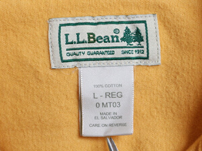 エルエルビーン コットン シャモア クロス シャツ メンズ L LLBean アウトドア 長袖シャツ ネルシャツ ヘビーウェイト フランネル 無地 黄
