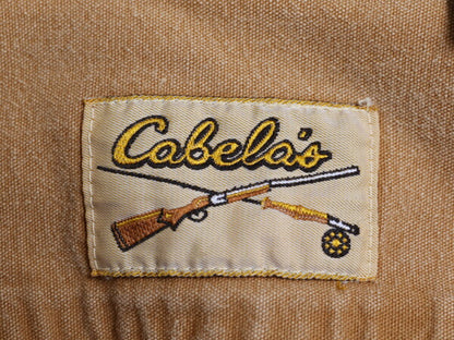 80s カベラス コットン ダック 長袖 シャツ メンズ L 古着 80年代 ヴィンテージ Cabelas ヘビーウェイト ポケット付き 無地 ジャケット 茶