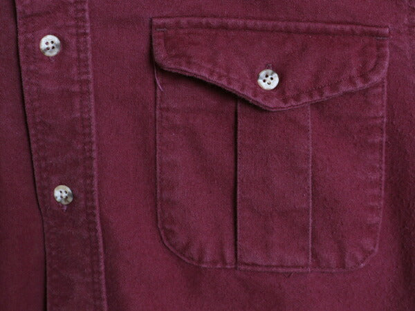 90s USA製 エディーバウアー コットン シャモア クロス シャツ メンズ M / 90年代 オールド Eddie Bauer 黒タグ ネルシャツ 長袖シャツ 赤