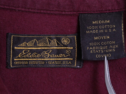 90s USA製 エディーバウアー コットン シャモア クロス シャツ メンズ M / 90年代 オールド Eddie Bauer 黒タグ ネルシャツ 長袖シャツ 赤