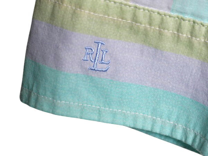 90s LAUREN ラルフローレン ストライプ 長袖 シャツ レディース L / オールド ポロ コットン 長袖シャツ ブラウス パステル マルチカラー