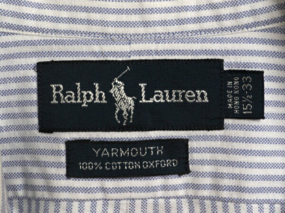 90s ラルフローレン オックスフォード ストライプ 長袖 ボタンダウン シャツ メンズ M 程/ 90年代 オールド ポロ 長袖シャツ ワイシャツ BD