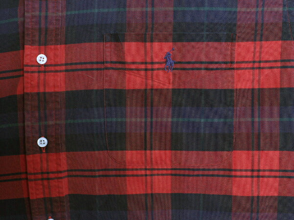 90s THE BIG SHIRT ラルフローレン チェック オックスフォード 長袖 ボタンダウン シャツ メンズ L オールド ポロ ビッグシャツ 長袖シャツ