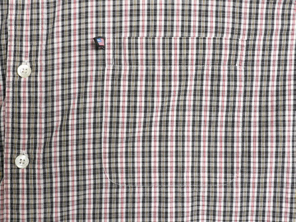 ラルフローレン チェック 長袖 シャツ メンズ L / 古着 POLO JEANS CO ポロ コットン マルチカラー 薄手 ポケット付き 星条旗 ワンポイント