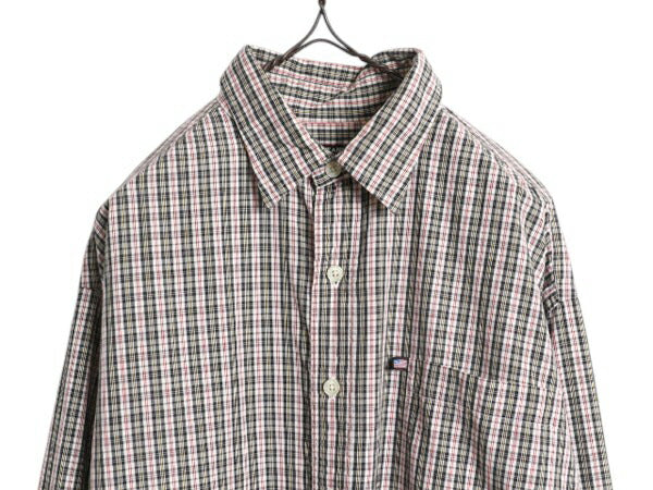 ラルフローレン チェック 長袖 シャツ メンズ L / 古着 POLO JEANS CO ポロ コットン マルチカラー 薄手 ポケット付き 星条旗 ワンポイント