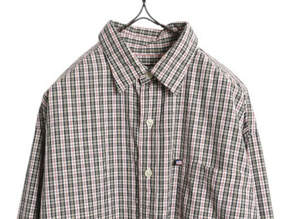 ラルフローレン チェック 長袖 シャツ メンズ L / 古着 POLO JEANS CO ポロ コットン マルチカラー 薄手 ポケット付き 星条旗 ワンポイント