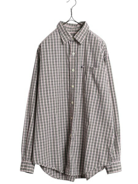 ラルフローレン チェック 長袖 シャツ メンズ L / 古着 POLO JEANS CO ポロ コットン マルチカラー 薄手 ポケット付き 星条旗 ワンポイント