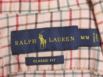 ラルフローレン チェック 3点留め ボタンダウン フランネル シャツ メンズ M 古着 ポロ コットン 長袖シャツ ネルシャツ マルチカラー ネル