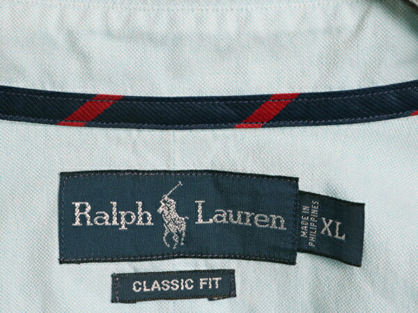90s ラルフローレン オックスフォード 長袖 ボタンダウン シャツ メンズ XL / オールド ポロ 長袖シャツ ワイシャツ マチ付き 大きいサイズ