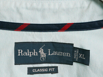 90s ラルフローレン オックスフォード 長袖 ボタンダウン シャツ メンズ XL / オールド ポロ 長袖シャツ ワイシャツ マチ付き 大きいサイズ