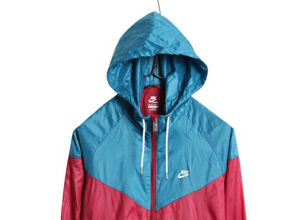 ナイキ ナイロン フード パーカー ジャケット レディース XS ブルゾン フルジップ スウッシュ ウインドブレーカー メッシュ ライナー付き