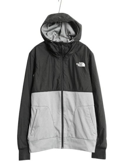 ノースフェイス フード パーカー ジャケット メンズ S / ナイロン ソフトシェル 切替 フルジップ トラック ブルゾン 裏 フリース ツートン