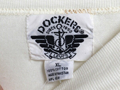 デッドストック 90s ドッカーズ リーバイス モックネック 長袖 Tシャツ メンズ XL オールド ロンT 薄手 コットン カットソー ワンポイント
