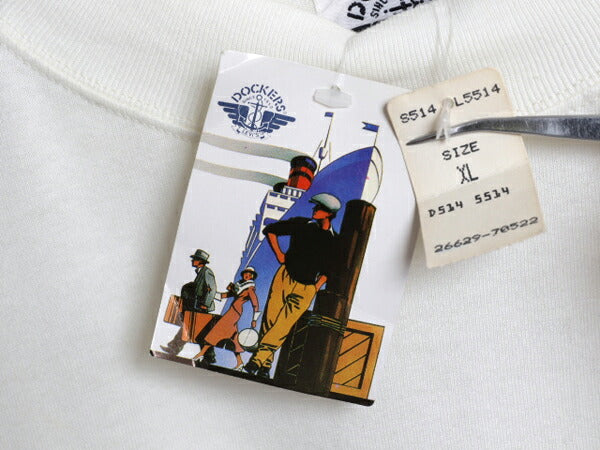 デッドストック 90s ドッカーズ リーバイス モックネック 長袖 Tシャツ メンズ XL オールド ロンT 薄手 コットン カットソー ワンポイント