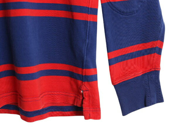 90s ジェイクルー ボーダー 長袖 ラガーシャツ メンズ S 古着 オールド 巨人タグ 長袖シャツ ポロシャツ ラグビー コットン ヘビーウェイト