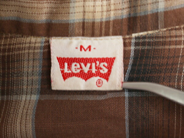 70s リーバイス チェック 長袖 ウエスタン シャツ メンズ M ヴィンテージ 長袖シャツ ポケット付き スナップボタン マルチカラー シンプル