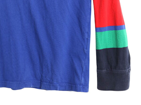 ポロ ラルフローレン フード付き プリント 長袖 Tシャツ メンズ L / ボーダー パーカー プルオーバー カットソー マルチカラー  レイヤード