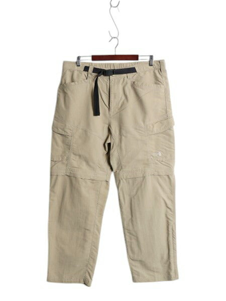 US企画 ノースフェイス 2WAY ナイロン カーゴ コンバーチブル パンツ メンズ L 古着 アウトドア ショートパンツ ロングパンツ ワンポイント