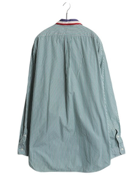 90s ラルフローレン 長袖 ボタンダウン シャツ メンズ XL / オールド ポロ ストライプ オックスフォード 長袖シャツ 大きいサイズ ゆったり