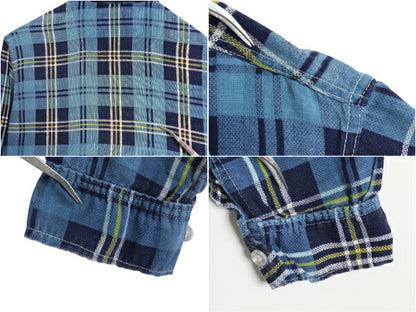 70s チェック 長袖 フランネル シャツ メンズ S / ヴィンテージ 長袖シャツ プリント ネルシャツ ポケット付き ノーアイロン コットン 薄手