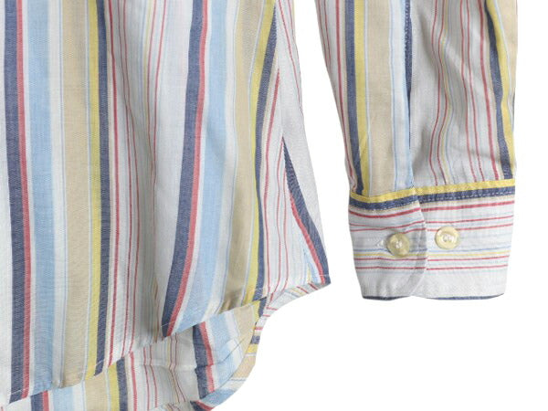 70s リーバイス ストライプ クレリック シャツ メンズ M 古着 ヴィンテージ 長袖シャツ ドレス ワイシャツ ポケット付き マルチカラー 薄手
