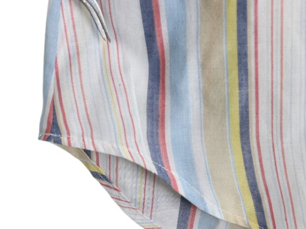 70s リーバイス ストライプ クレリック シャツ メンズ M 古着 ヴィンテージ 長袖シャツ ドレス ワイシャツ ポケット付き マルチカラー 薄手