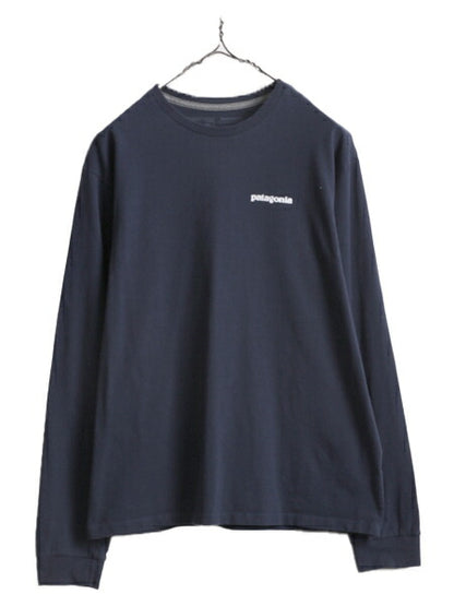 20年製 パタゴニア 両面 プリント 長袖 Tシャツ メンズ XS / 古着 Patagonia アウトドア ロンT プリントT ロゴT フィッツロイ P6 ネイビー
