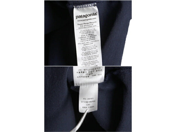 20年製 パタゴニア 両面 プリント 長袖 Tシャツ メンズ XS / 古着 Patagonia アウトドア ロンT プリントT ロゴT フィッツロイ P6 ネイビー