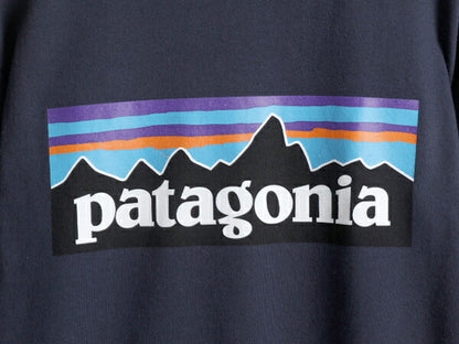 20年製 パタゴニア 両面 プリント 長袖 Tシャツ メンズ XS / 古着 Patagonia アウトドア ロンT プリントT ロゴT フィッツロイ P6 ネイビー