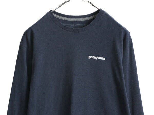 20年製 パタゴニア 両面 プリント 長袖 Tシャツ メンズ XS / 古着 Patagonia アウトドア ロンT プリントT ロゴT フィッツロイ P6 ネイビー
