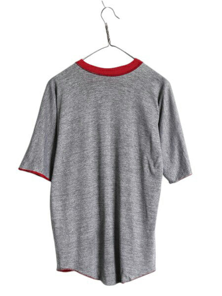 80s USA製 ラッセル 無地 リバーシブル 半袖 Tシャツ メンズ M / ヴィンテージ クルーネック ソリッド ブランク カットソー ダブルフェイス