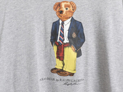 ポロベアー ポロ ラルフローレン プリント 半袖 Tシャツ メンズ XL 古着 キャラクター 半袖Tシャツ 大きいサイズ シングルステッチ グレー
