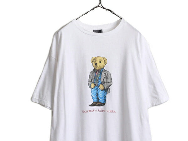 90s USA製 ポロベアー ポロ ラルフローレン プリント 半袖 Tシャツ メンズ  L 古着 / 90年代 オールド 半袖Tシャツ プリントT キャラクター