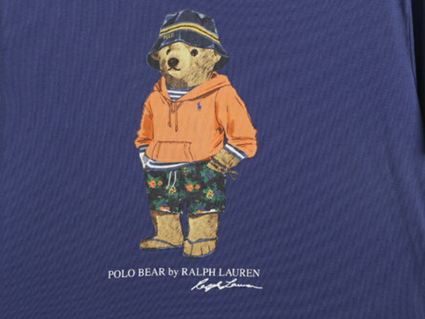 ポロベアー ポロ ラルフローレン プリント 半袖 Tシャツ メンズ レディース М キャラクター クルーネック シングルステッチ プリントT 青