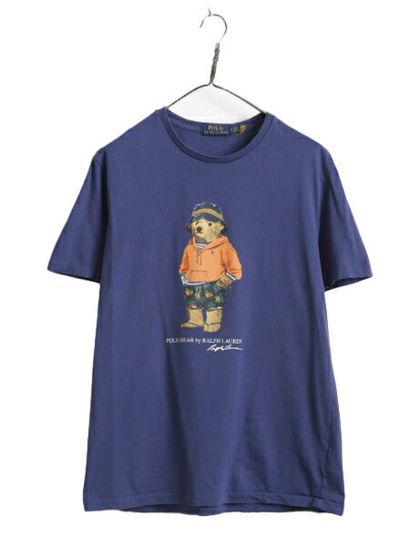 ポロベアー ポロ ラルフローレン プリント 半袖 Tシャツ メンズ レディース М キャラクター クルーネック シングルステッチ プリントT 青