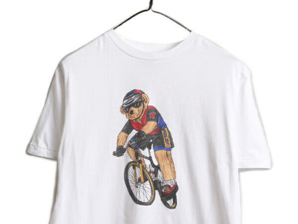 90s ポロベア ポロ ラルフローレン プリント 半袖 Tシャツ メンズ レディース M 90年代 オールド 半袖Tシャツ プリントT シングルステッチ