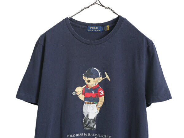 ポロベアー ポロ ラルフローレン プリント 半袖 Tシャツ メンズ レディース S / キャラクター プリントT クルーネック シングルステッチ 紺