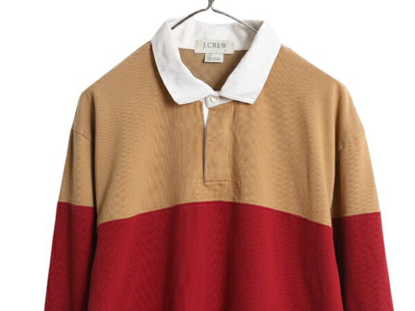 90s 00s ジェイクルー ボーダー 長袖 ラガーシャツ メンズ L 古着 オールド 長袖シャツ ポロシャツ ラグビー ヘビーウェイト マルチカラー